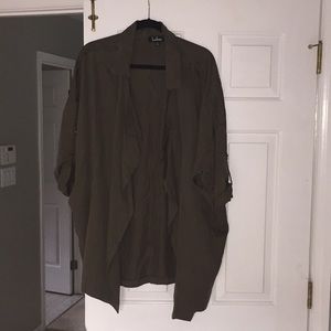 Lulus Olive Green Open Front Tunic Size L